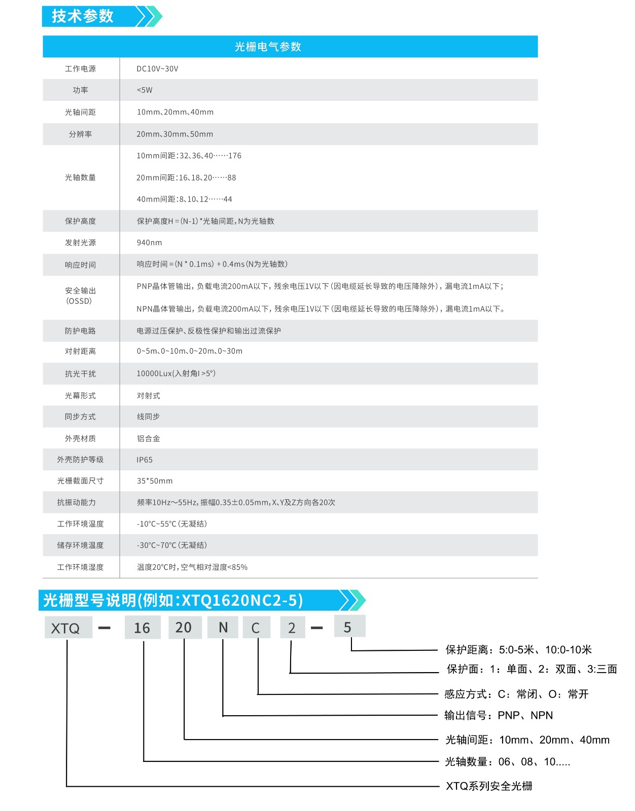 XTQ系列區(qū)域保護安全光柵_2